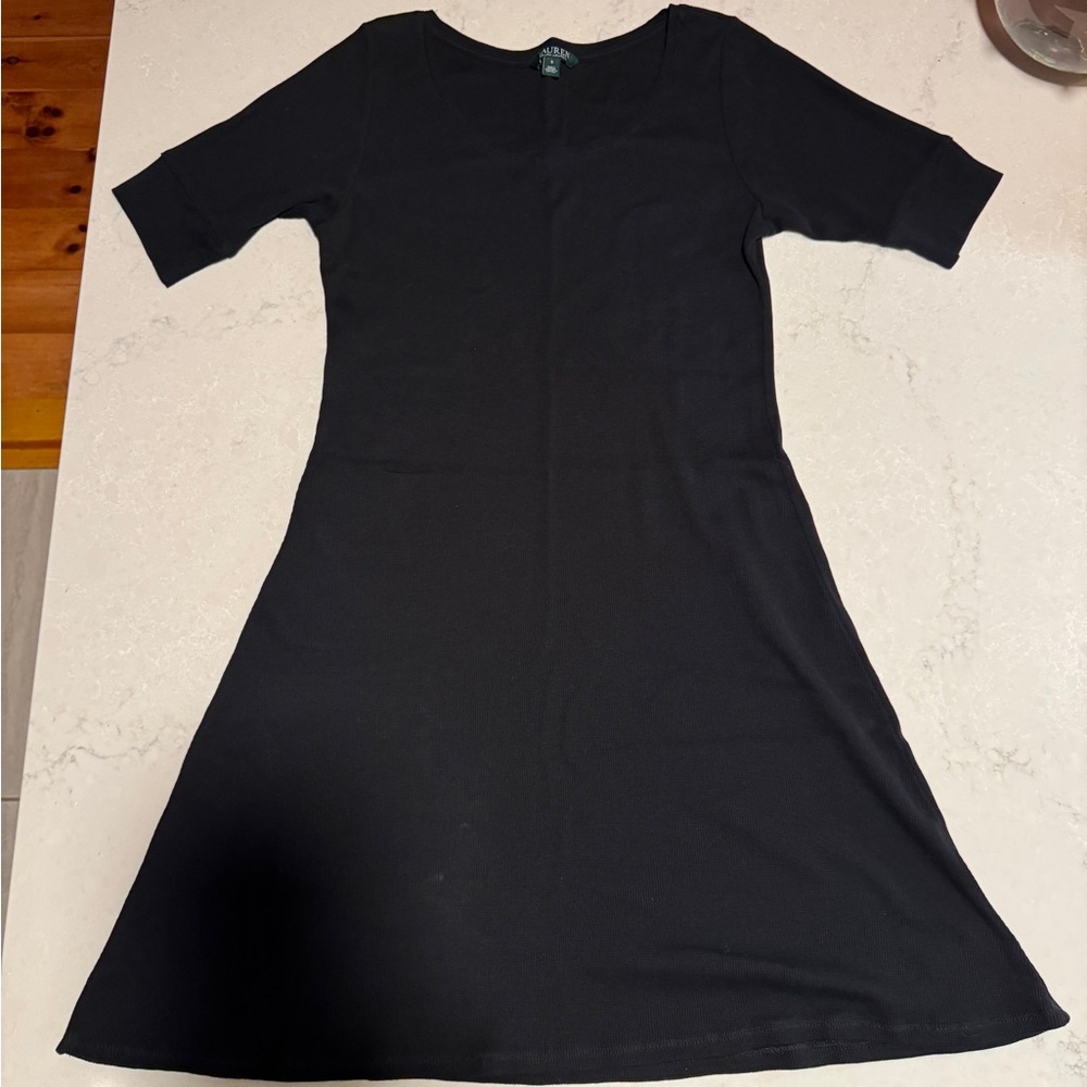 Ralph Lauren Black A-Line 3/4 Sleeve Dress